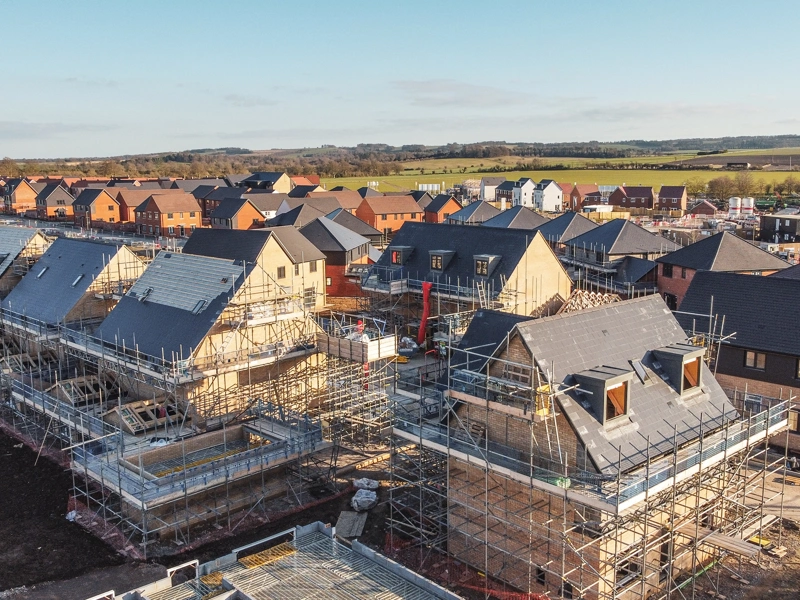 A housing development in construction in Oxford