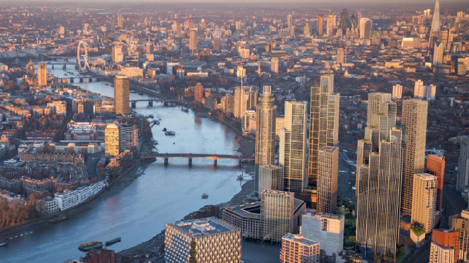 London skyline with River Thames