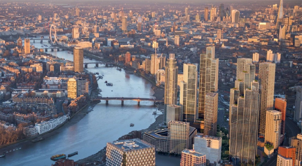 London skyline with River Thames