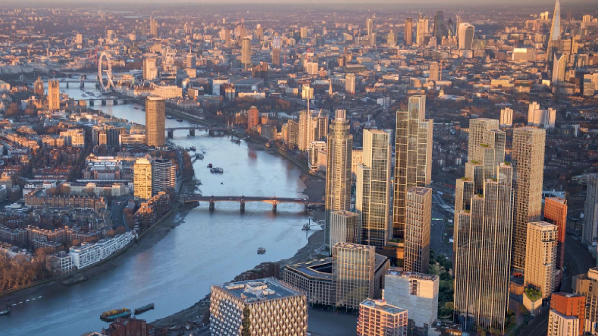 London skyline with River Thames