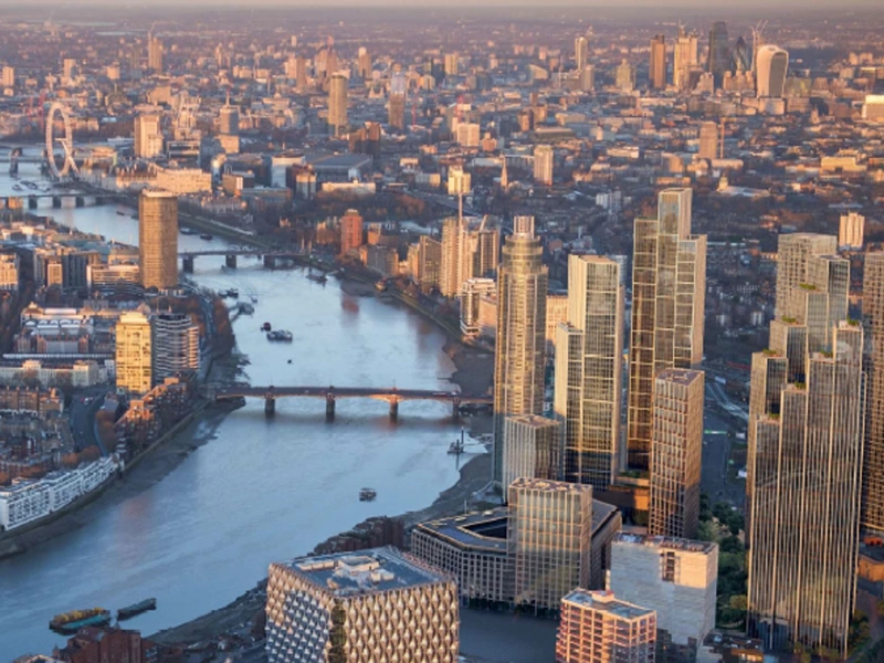 London skyline with River Thames