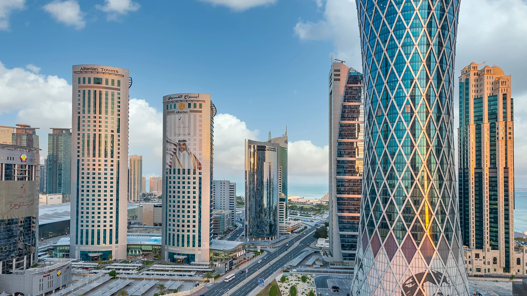 High rise glass skyscrapers in Qatar