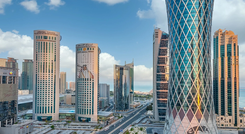 High rise glass skyscrapers in Qatar