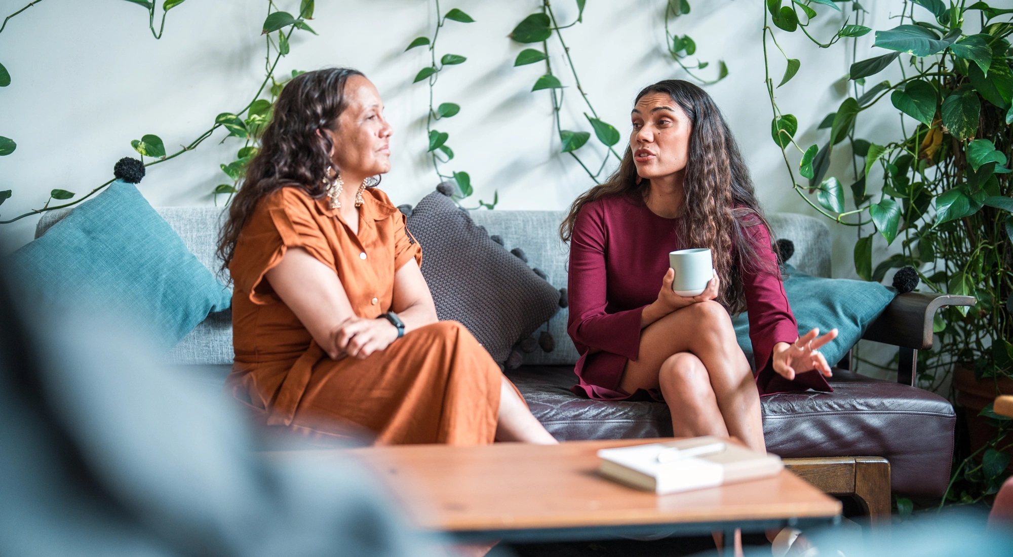 Two Aboriginal women in a meeting room