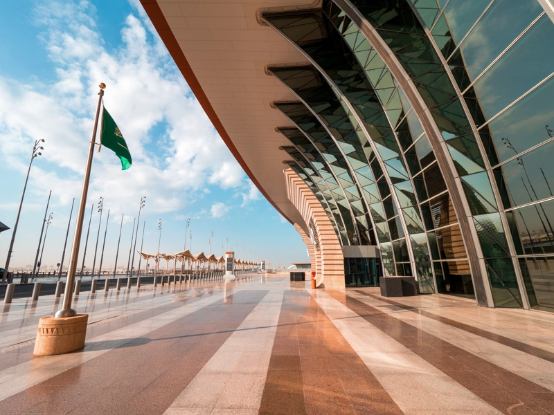 Exterior view of the new terminal in Jeddah during a test run in December 2019. Soon, masses of people will pass this terminal.