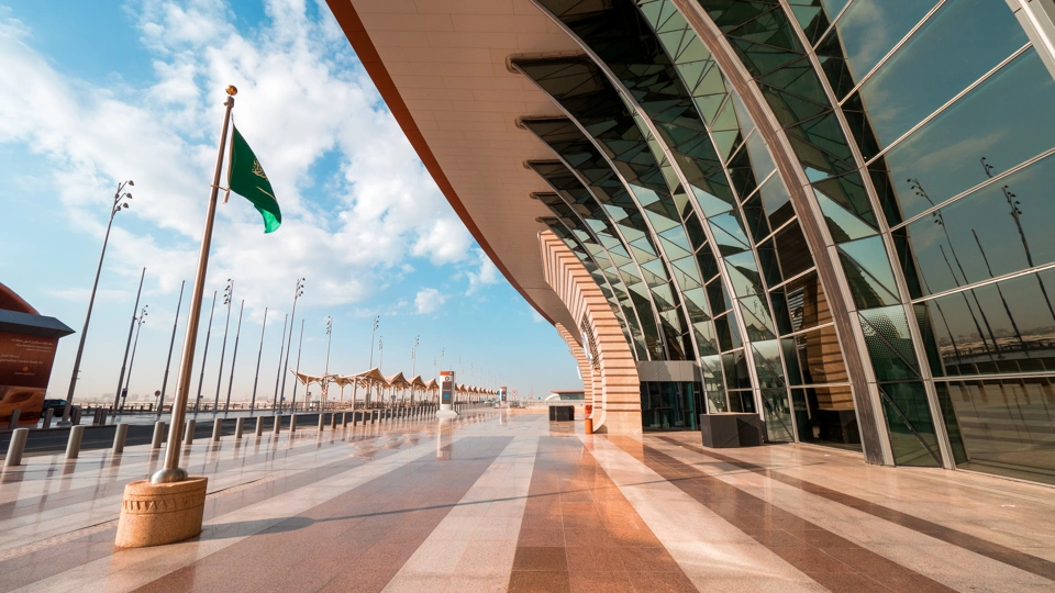 Exterior view of the new terminal in Jeddah during a test run in December 2019. Soon, masses of people will pass this terminal.