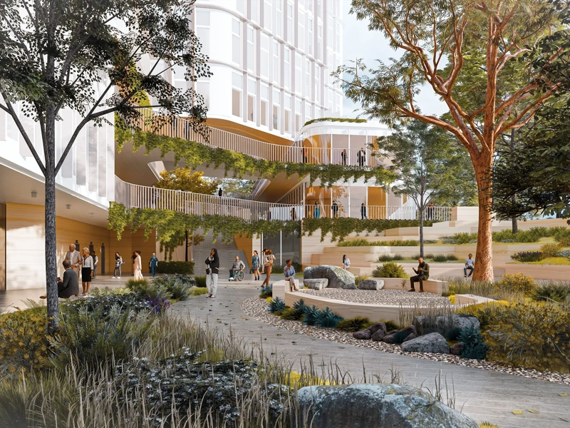 Hospital in Western Sydney surrounded by trees and plants