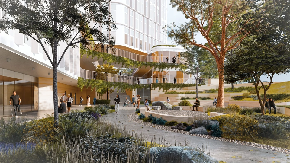 Hospital in Western Sydney surrounded by trees and plants
