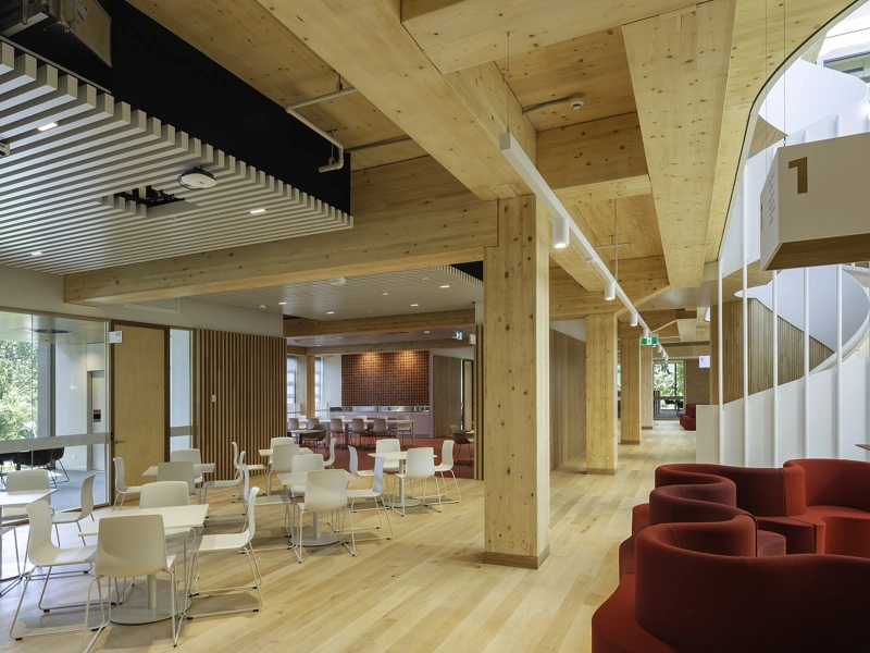 Interior shot of the Macquarie University Michael Kirby Law School in Australia.