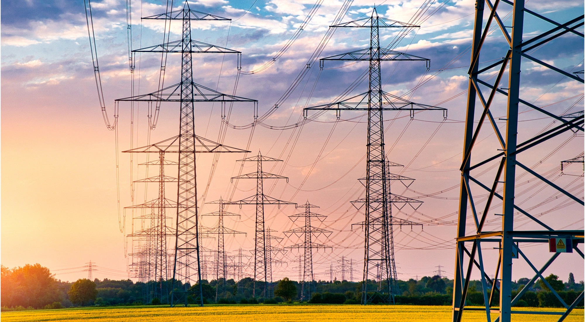 Pylons in a German countryside