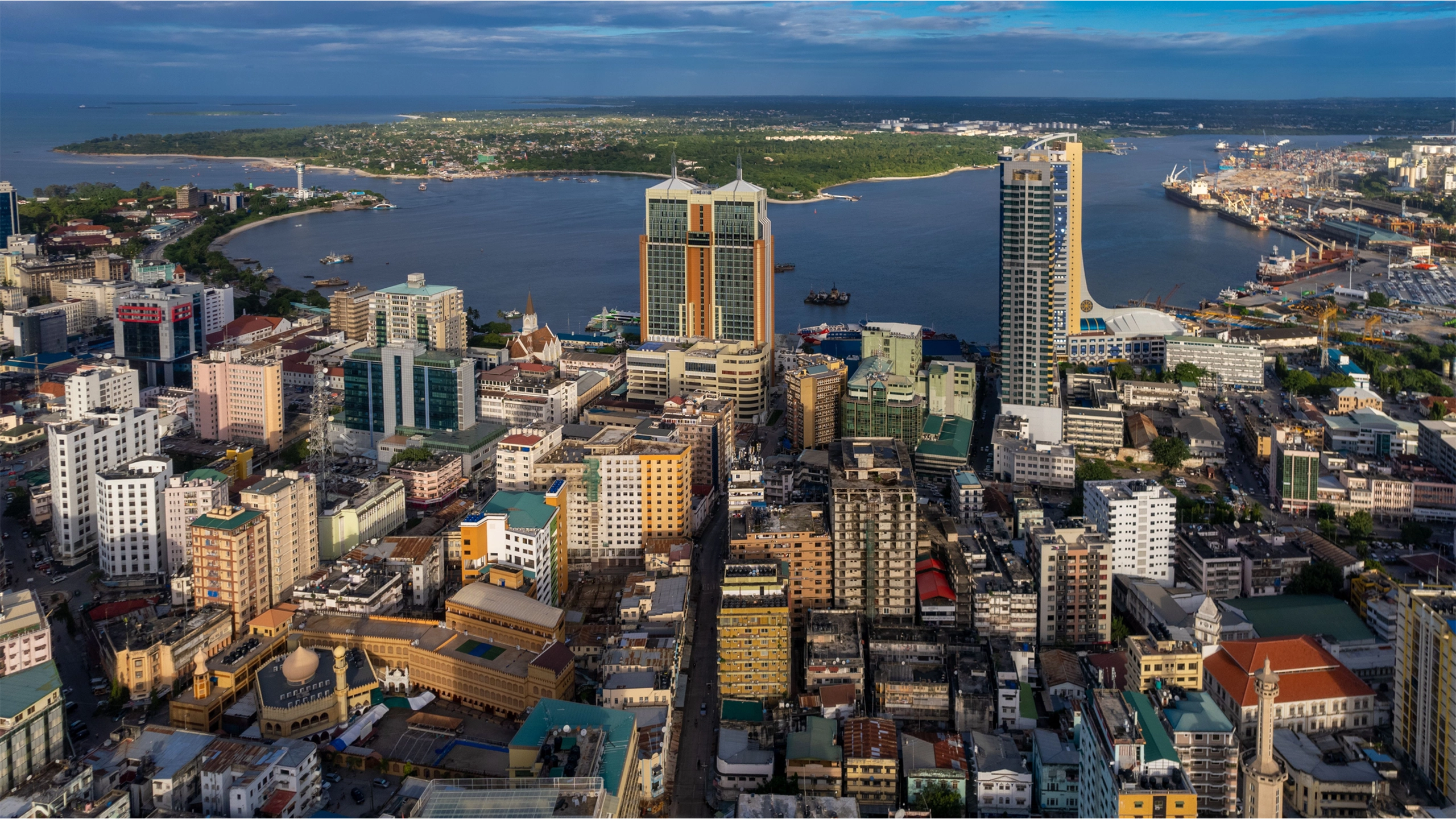Aerial view of Dar es Salaam city in Tanzania