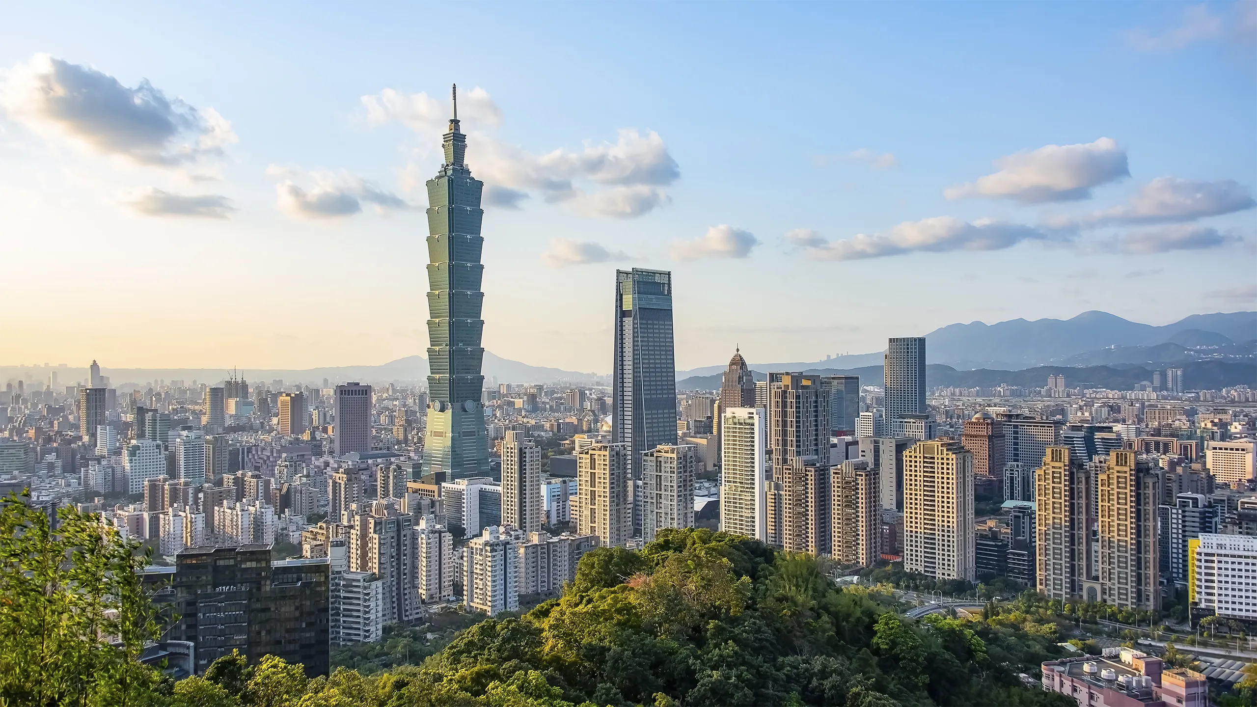 Taipei city viewed from the hill in daytimet, Taiwan