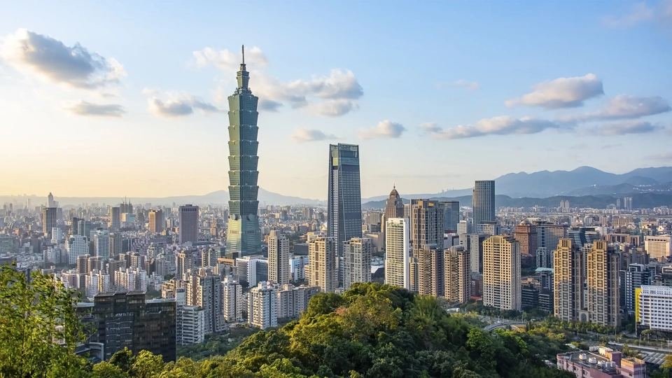 Taipei city viewed from the hill in daytimet, Taiwan