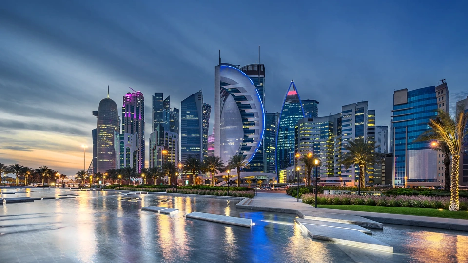 West Bay on the Corniche in Doha Qatar