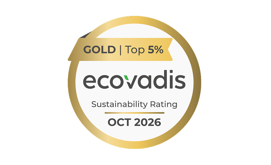 An emblem showing Ecovadis 2026 Goldstatus