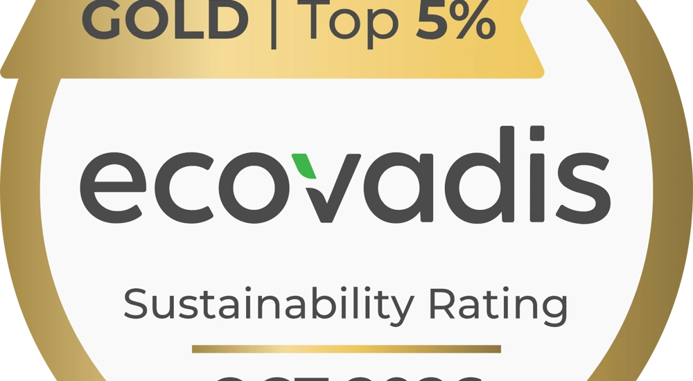 An emblem showing Ecovadis 2026 Goldstatus