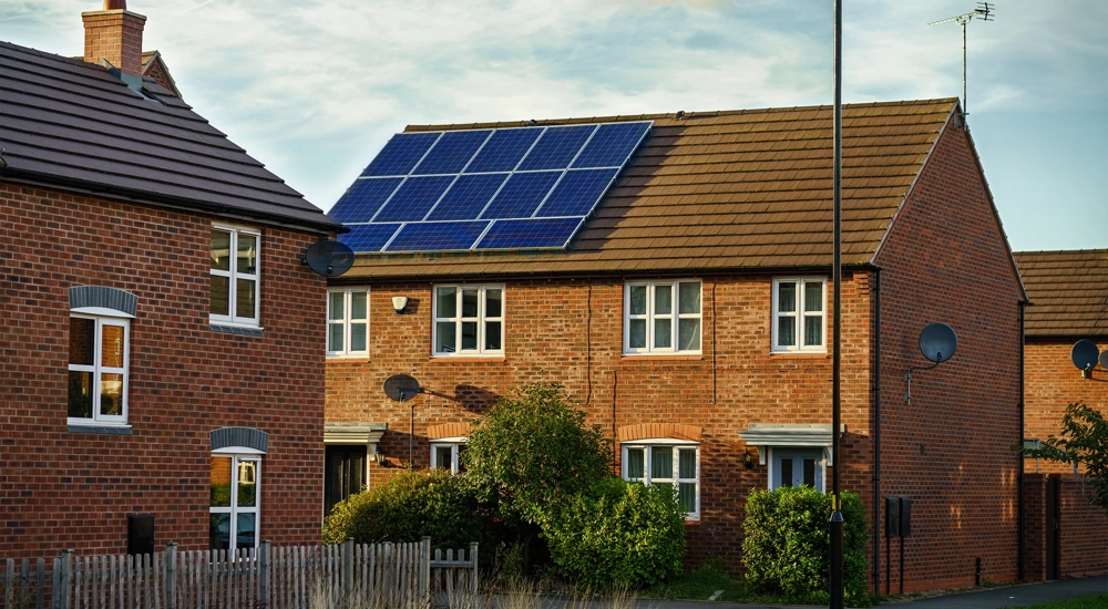UK house with solar panels