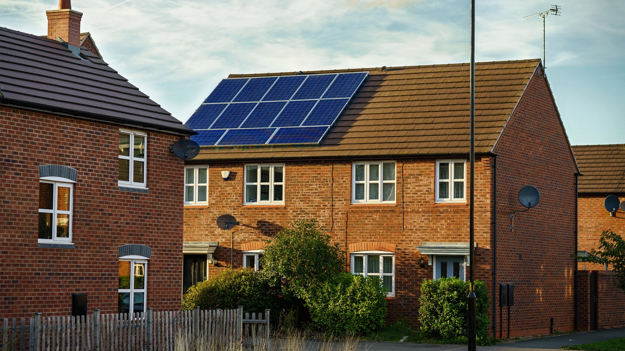 UK house with solar panels