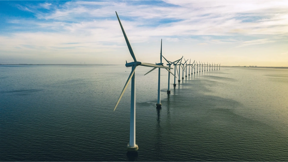 These wind turbines were some of the first of shore in Denmark. They are located on "Middelgrunden" a few kilometers outside Copenhagen