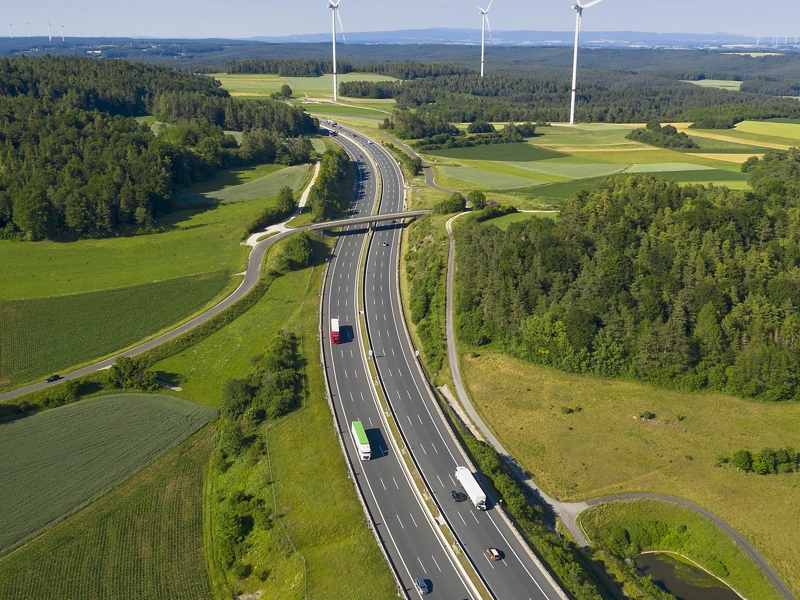 Aerial view of motorway