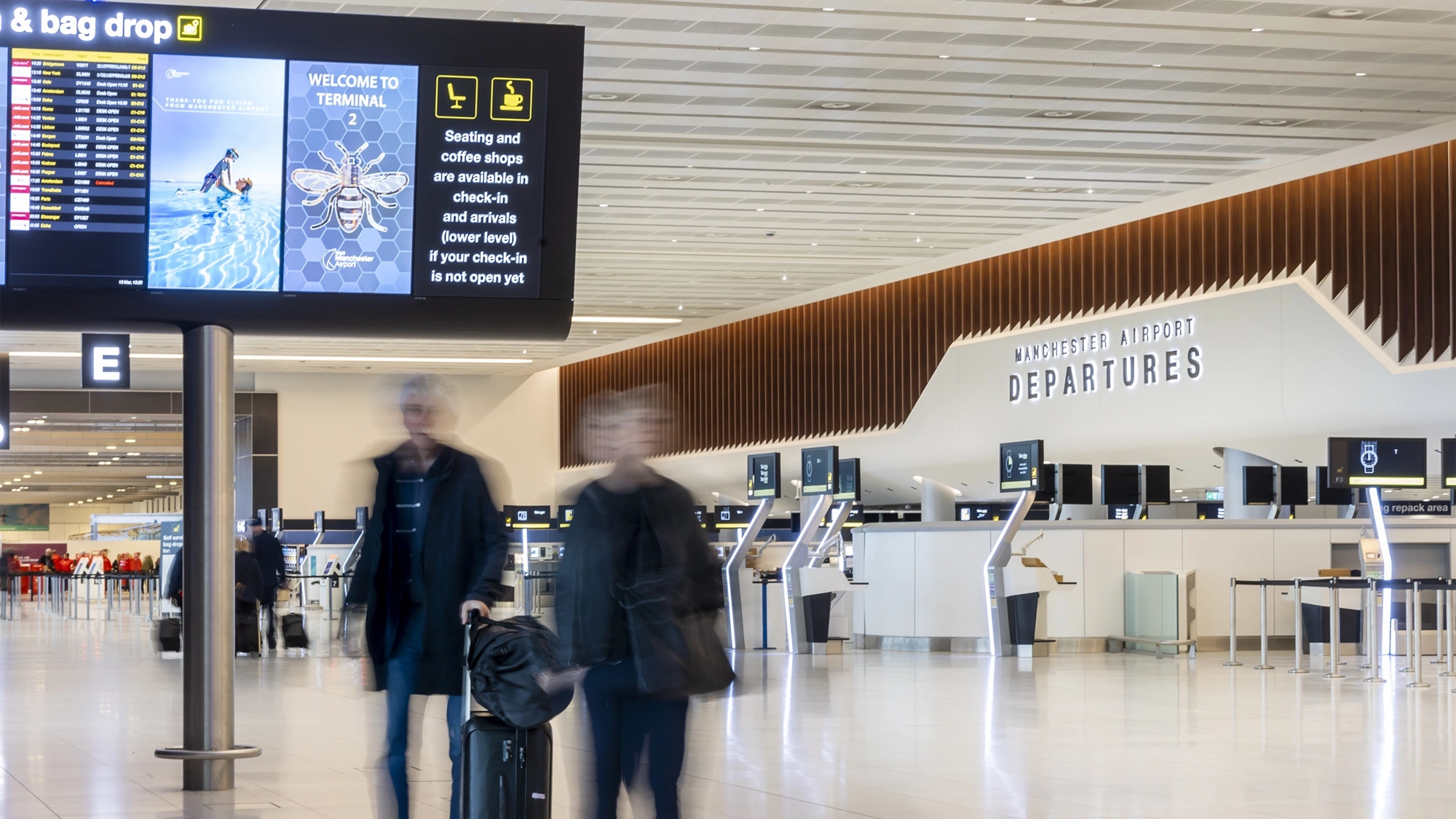 Manchester Airport Departures Terminal.